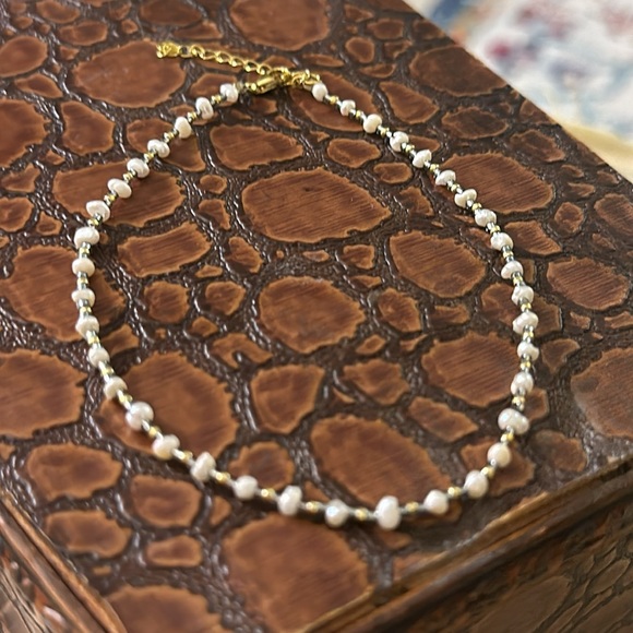 Essential Ritual Pearl & 18K Gold Plate Sterling Silver Adjustable Charm Anklet. - Picture 3 of 5